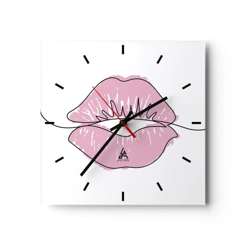 Wandklok - Klok - Klaar om te kussen? - 30x30 cm
