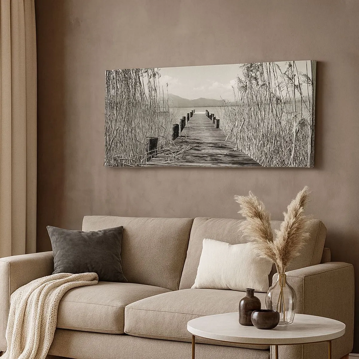 Schilderen op canvas - In de stilte van het gras - 100x40 cm