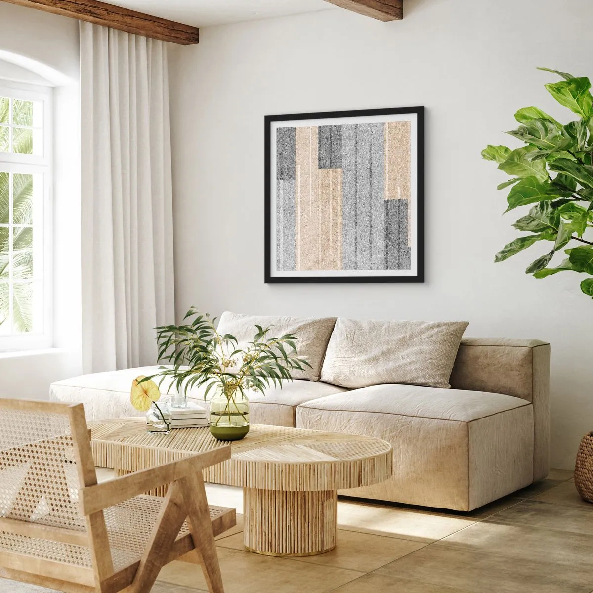 Poster in een zwarte lijst - Compositie: houd verticaal - 40x40 cm