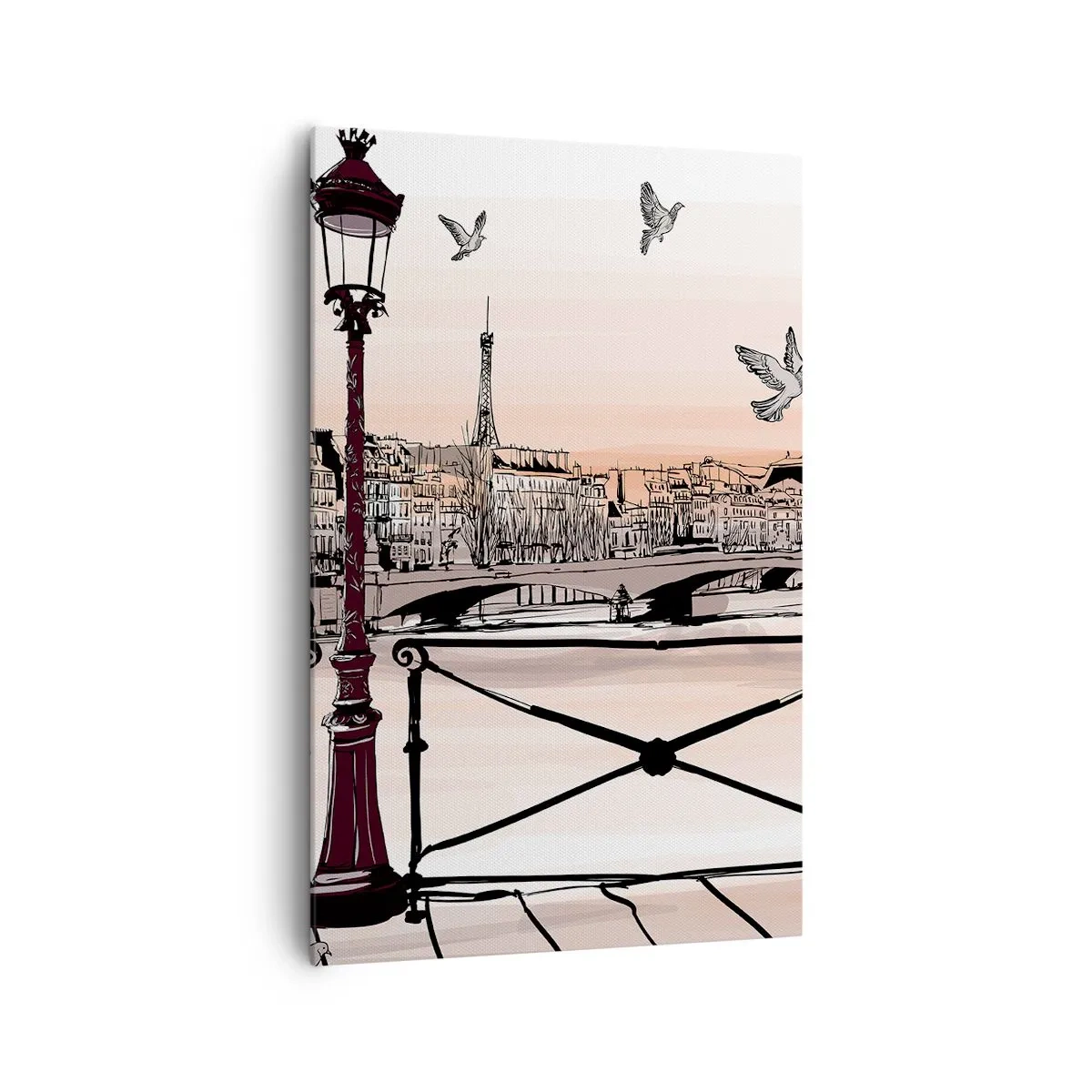 Schilderen op canvas - Over de daken van Parijs - 80x120 cm