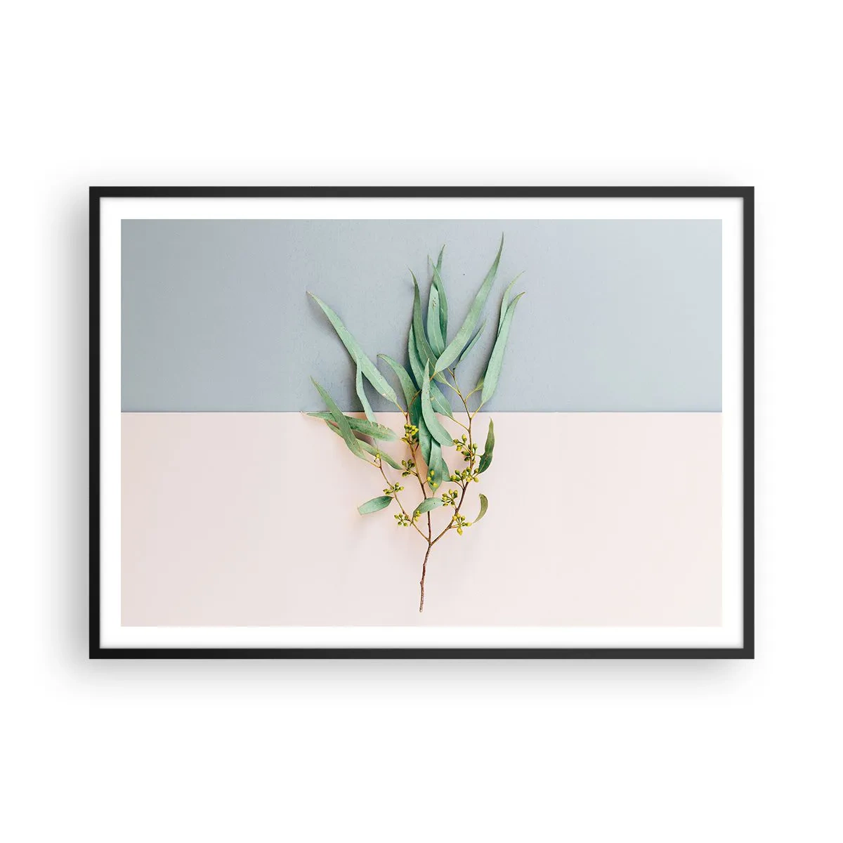 Poster in een zwarte lijst - Subtiliteit in pastelkleuren - 100x70 cm