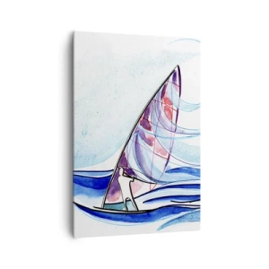 Schilderen op canvas - Met de wind op het ritme van de golven - 70x100 cm
