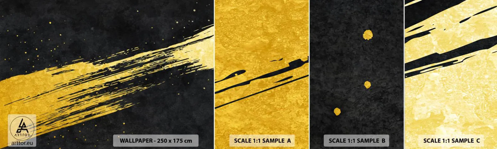 Fotobehang Monster Zelfklevend Deluxe Sticker - Spring in hyperruimte - Art-deco, Elegant, Donker - 100x30 cm