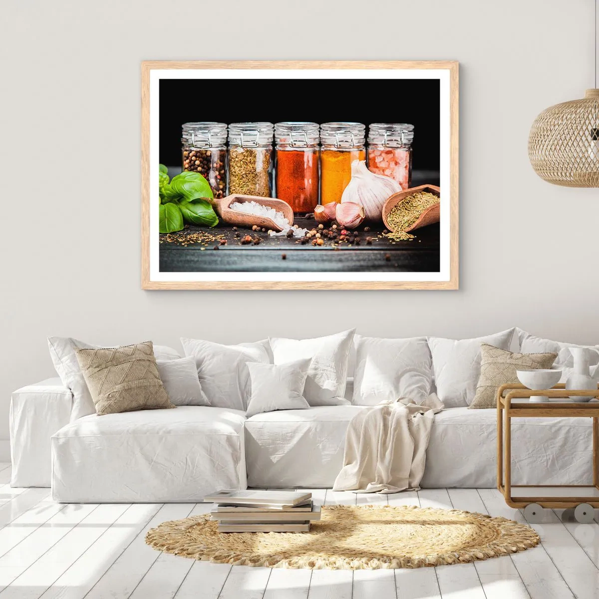 Een poster in een licht eiken lijst - Zodat het leven smaak heeft - 100x70 cm