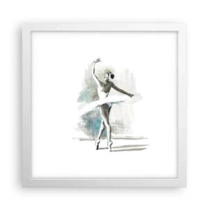 Poster in een witte lijst - Betoverd in een zwaan - 30x30 cm