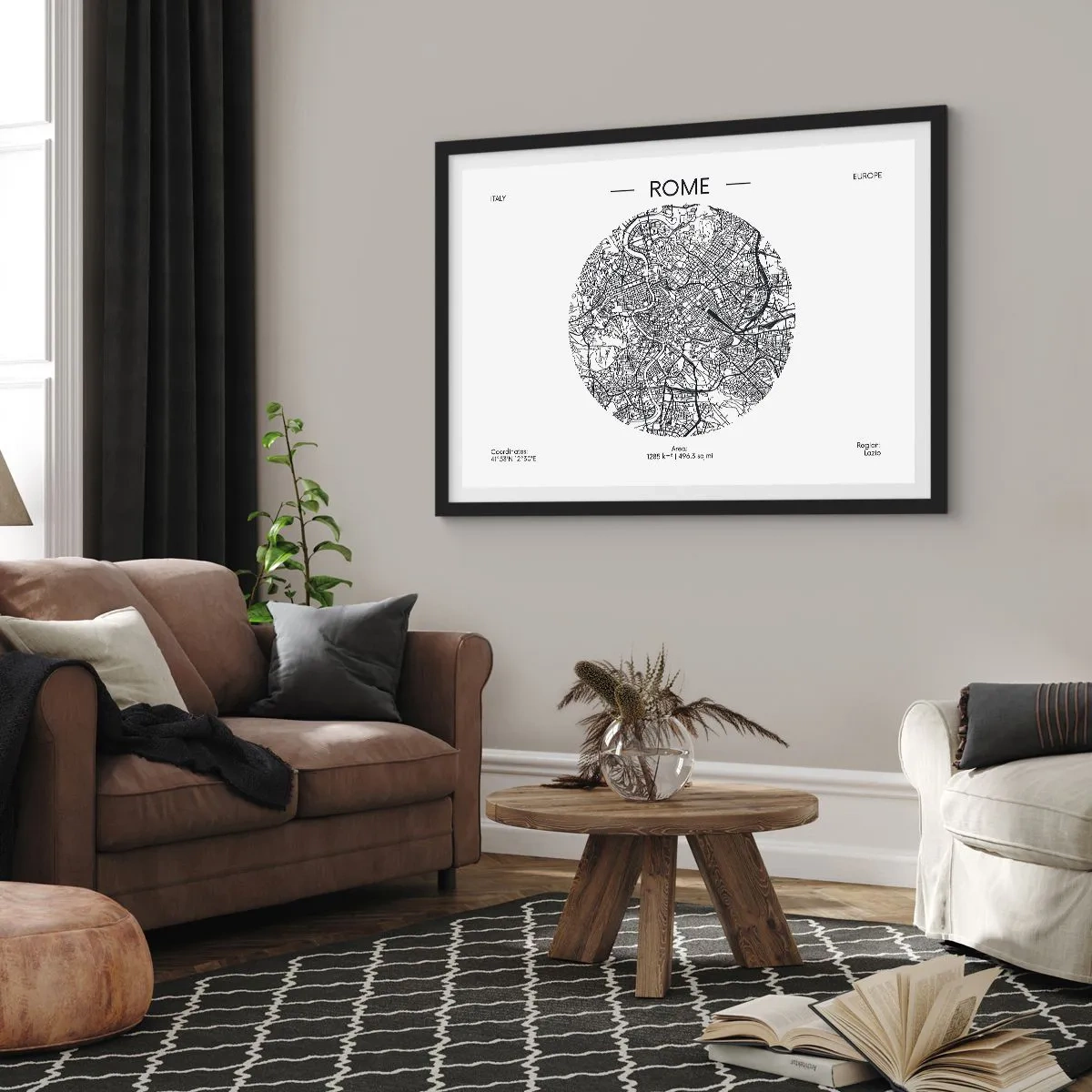 Poster in een zwarte lijst - Anatomie van Rome - 50x40 cm