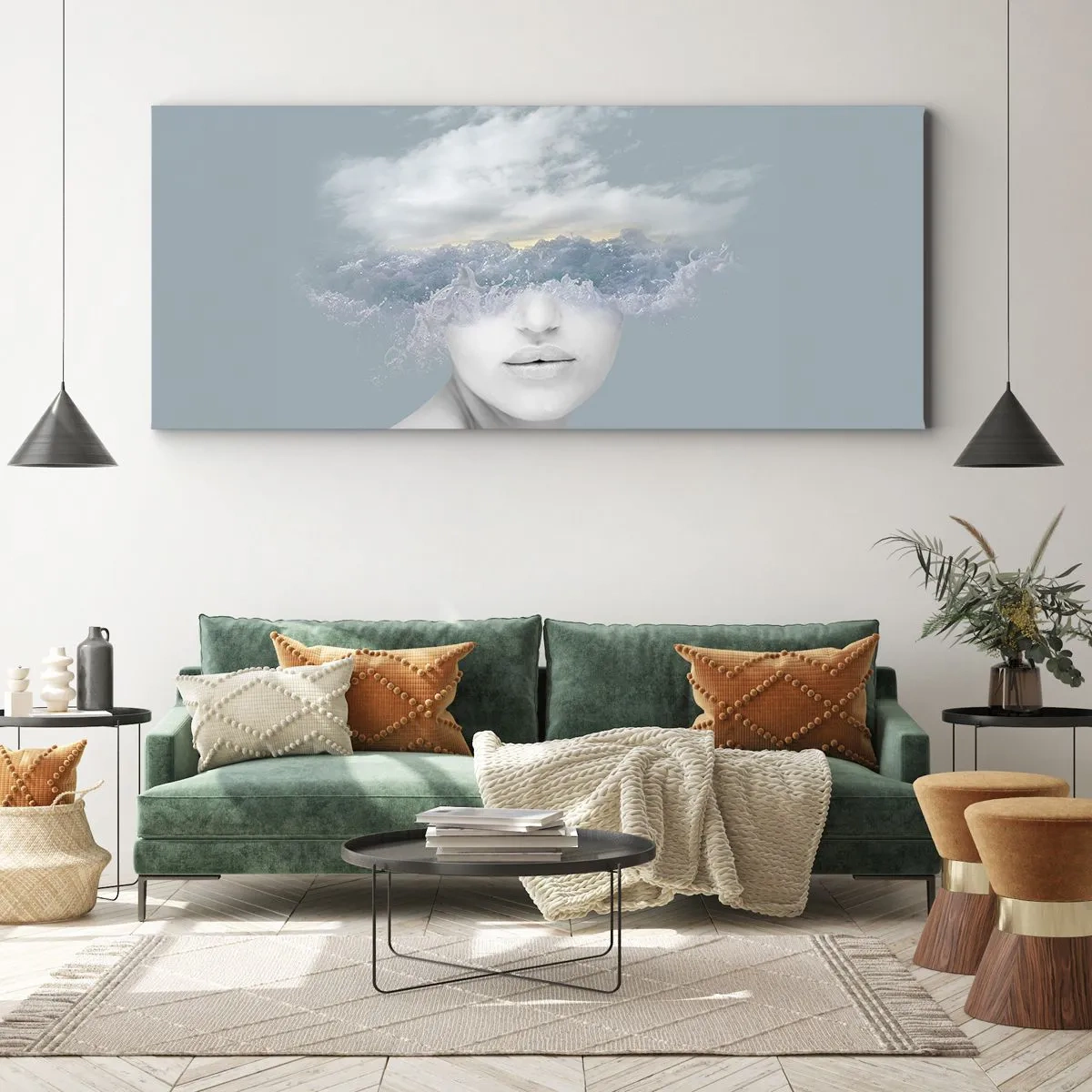 Schilderen op canvas - Met hoofd in de wolken - 120x50 cm