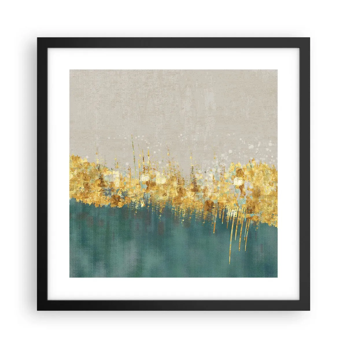 Poster in een zwarte lijst - De gouden rand - 40x40 cm