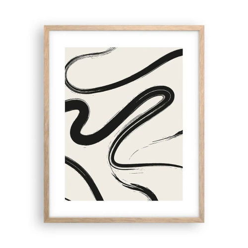 Een poster in een licht eiken lijst - Zwart-wit eigenzinnigheid - 40x50 cm