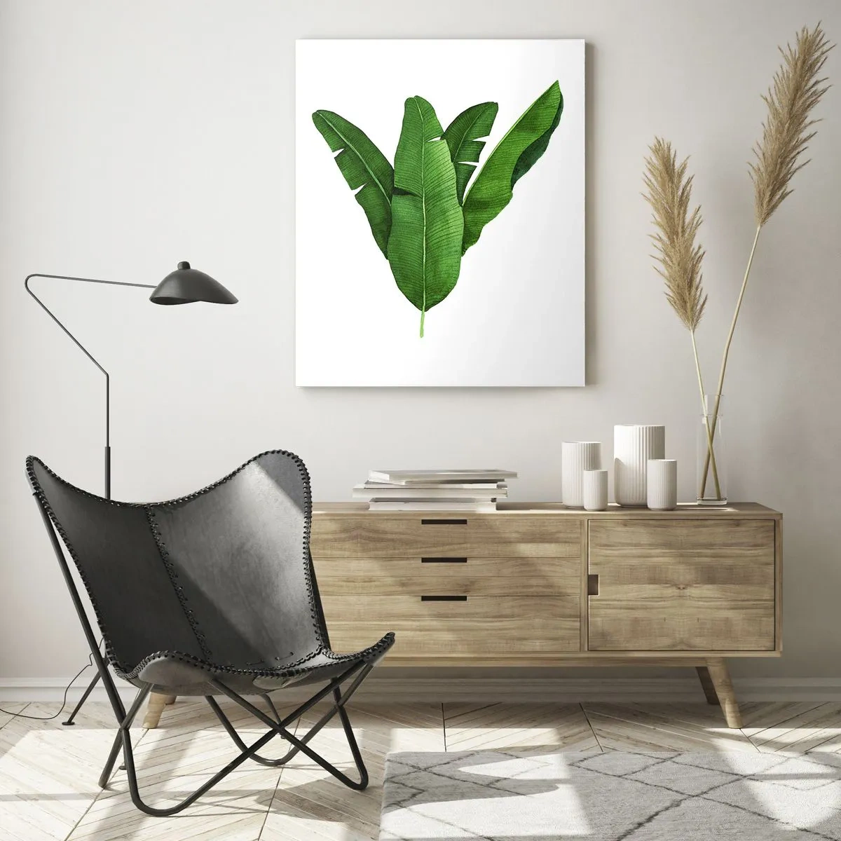 Schilderen op glas - Groene symmetrie - 70x100 cm