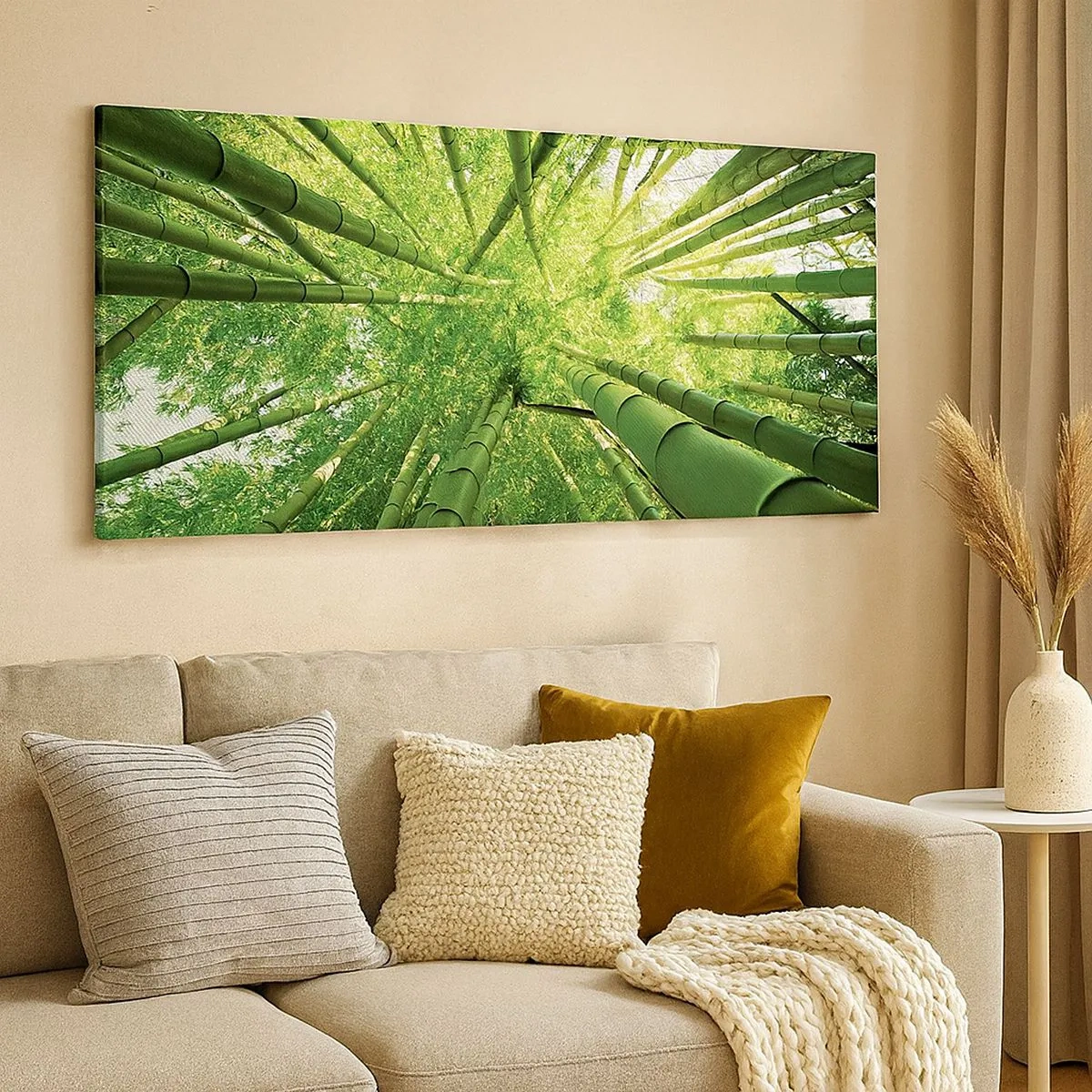 Schilderen op canvas - In een bamboebos - 100x40 cm