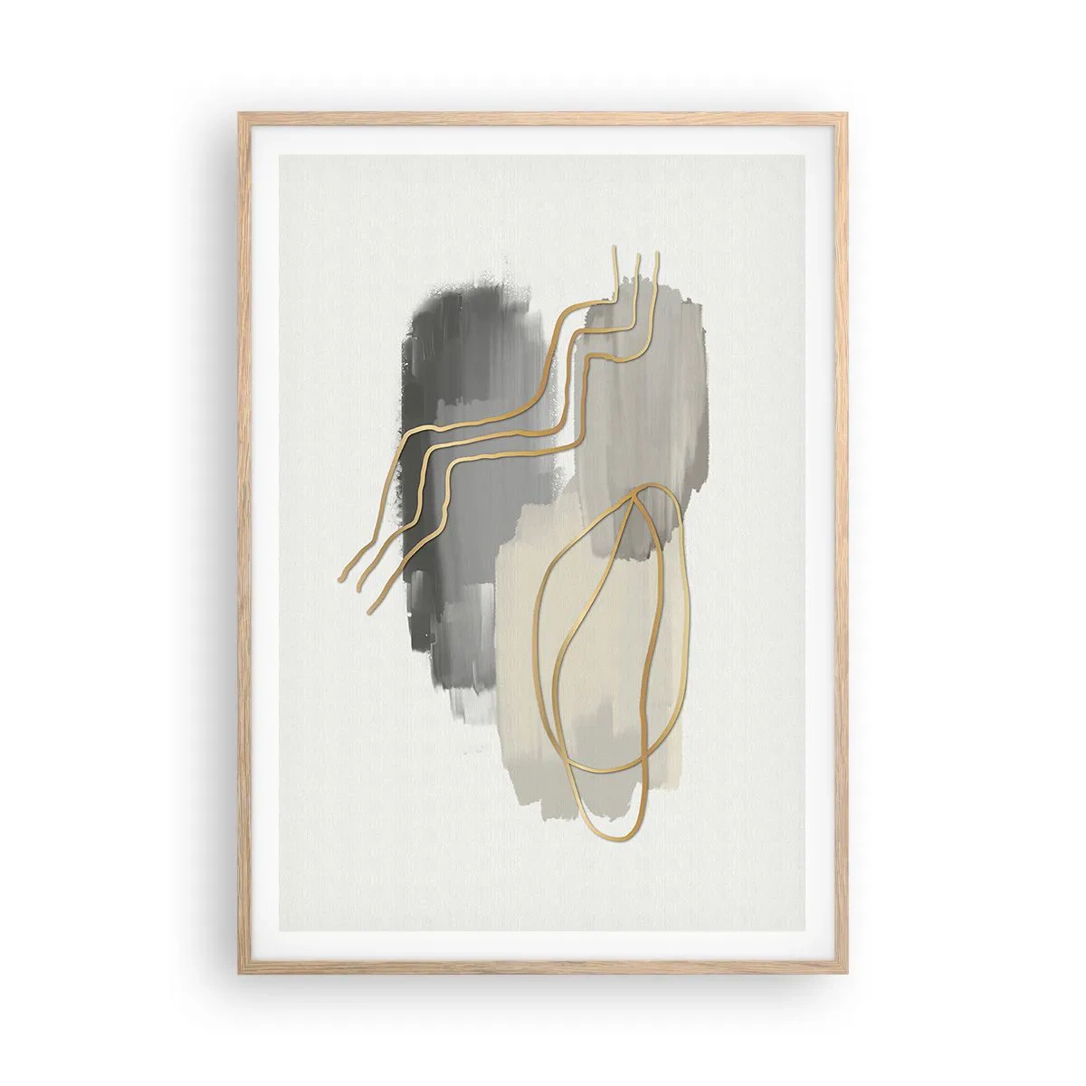 Een poster in een licht eiken lijst - Duur en beweging - 70x100 cm