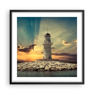 Poster in een zwarte lijst - Licht - Goed - Schoonheid - 50x50 cm