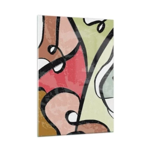 Schilderen op glas - Pirouettes tussen kleuren - 50x70 cm