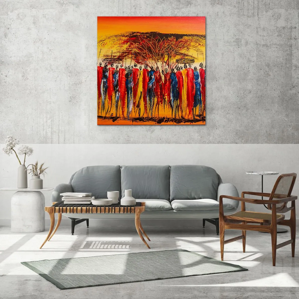 Schilderen op glas - Daar, daar, daar gaan ze - 40x40 cm