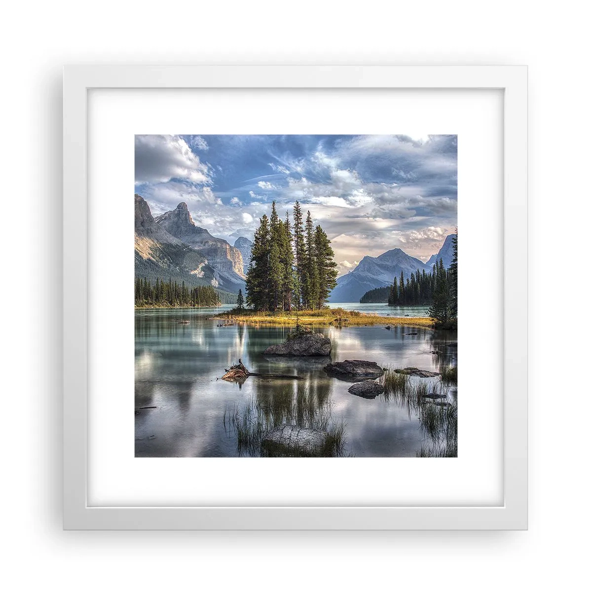 Poster in een witte lijst - Aan het grote en schone water ... - 30x30 cm