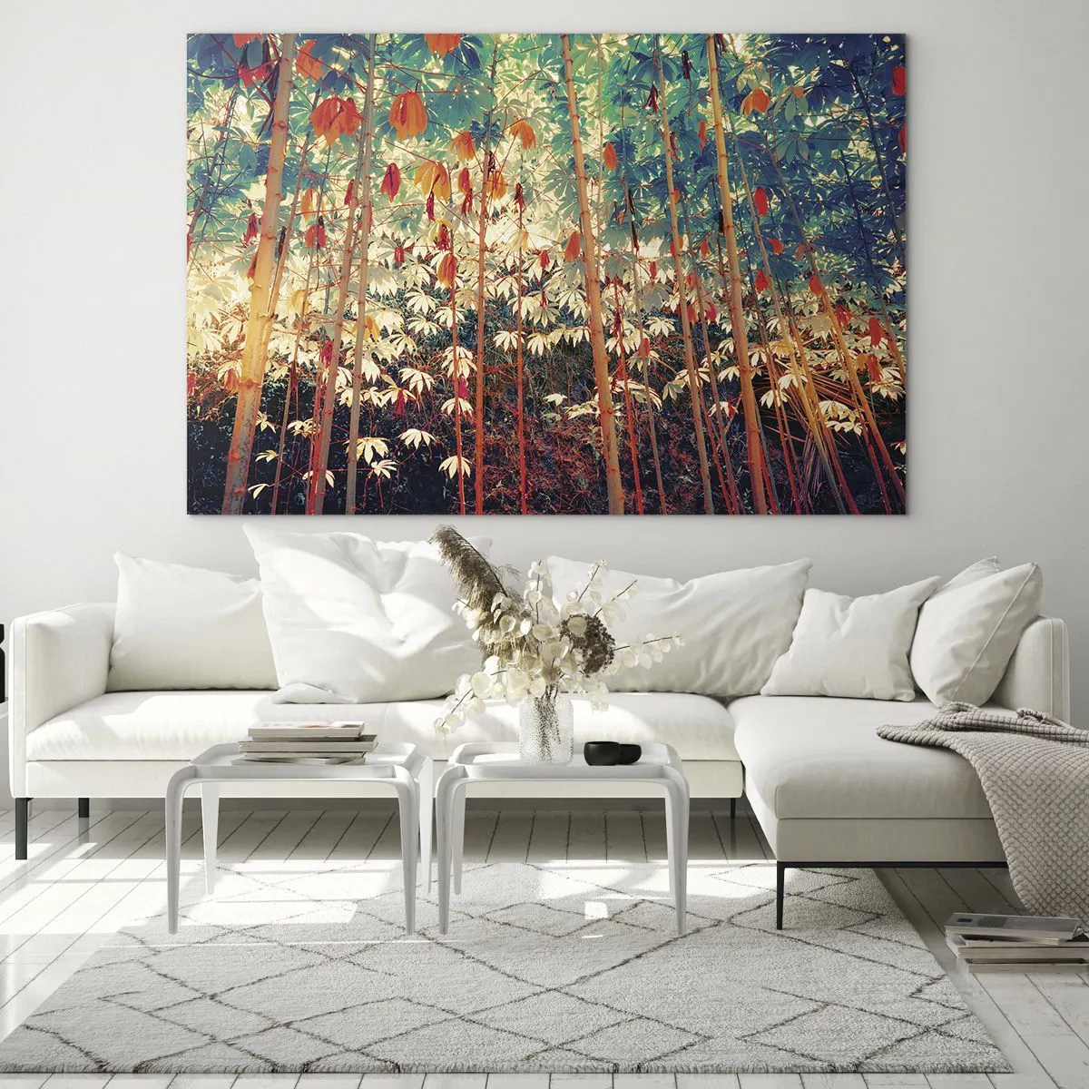 Schilderen op glas - Het geheime leven van de bladeren - 100x70 cm