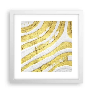 Poster in een witte lijst - Compositie in wit en goud - 30x30 cm