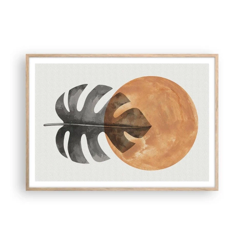 Een poster in een licht eiken lijst - Altijd de zon - 100x70 cm