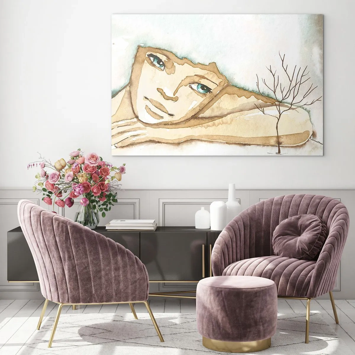 Schilderen op glas - De boom der poëzie groeit uit stilte - 120x80 cm