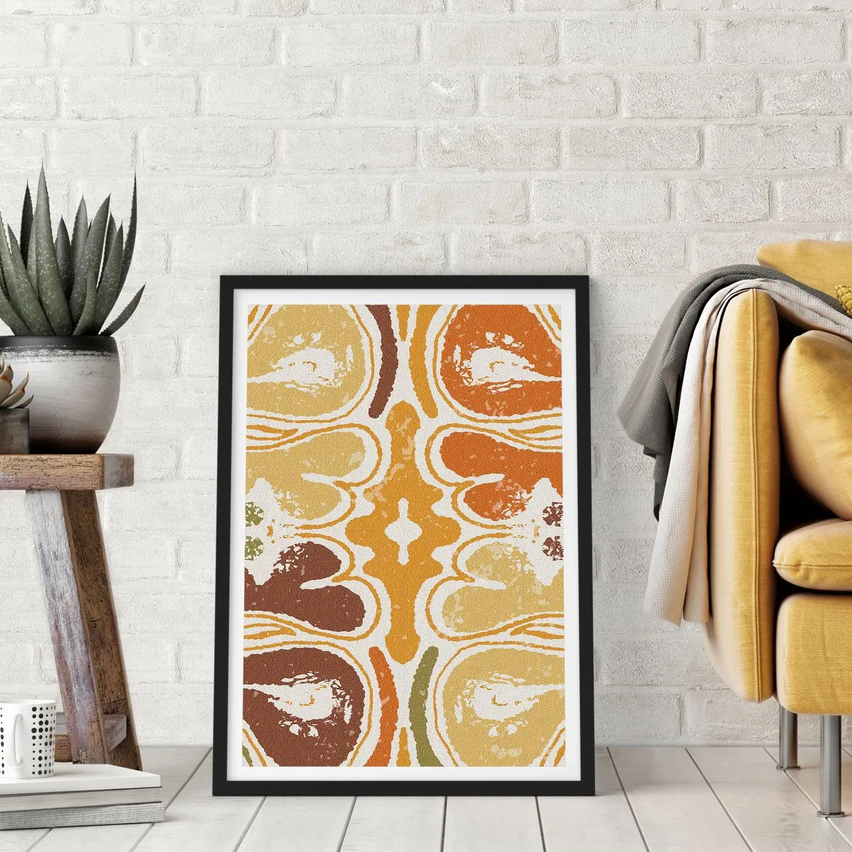 Poster in een zwarte lijst - Sentimentele abstractie - 40x50 cm