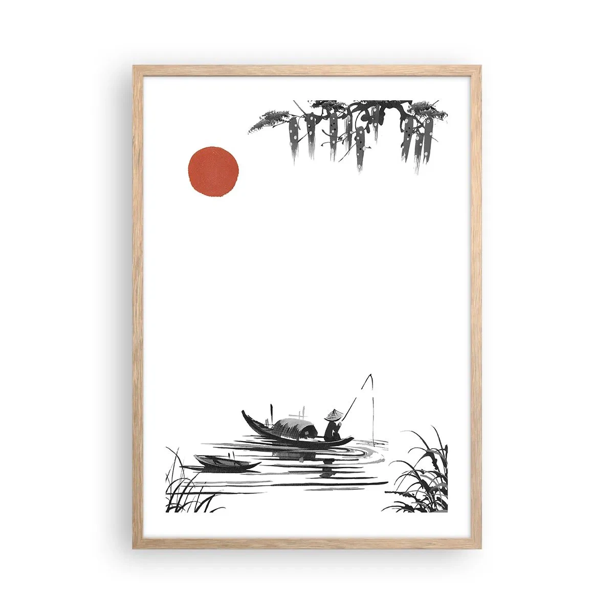 Een poster in een licht eiken lijst - Aziatische middag - 50x70 cm