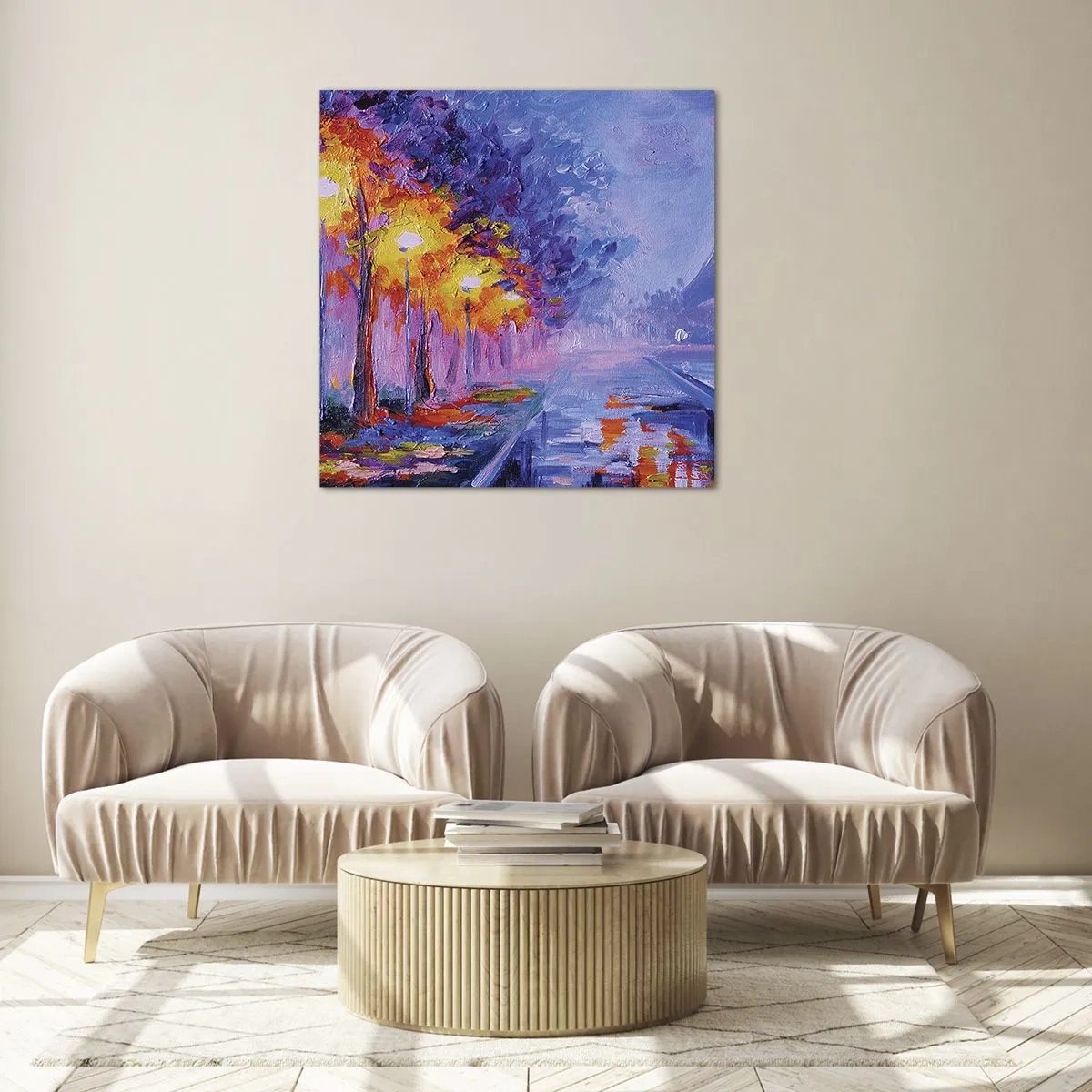 Schilderen op glas - Een droomwandeling - 40x40 cm