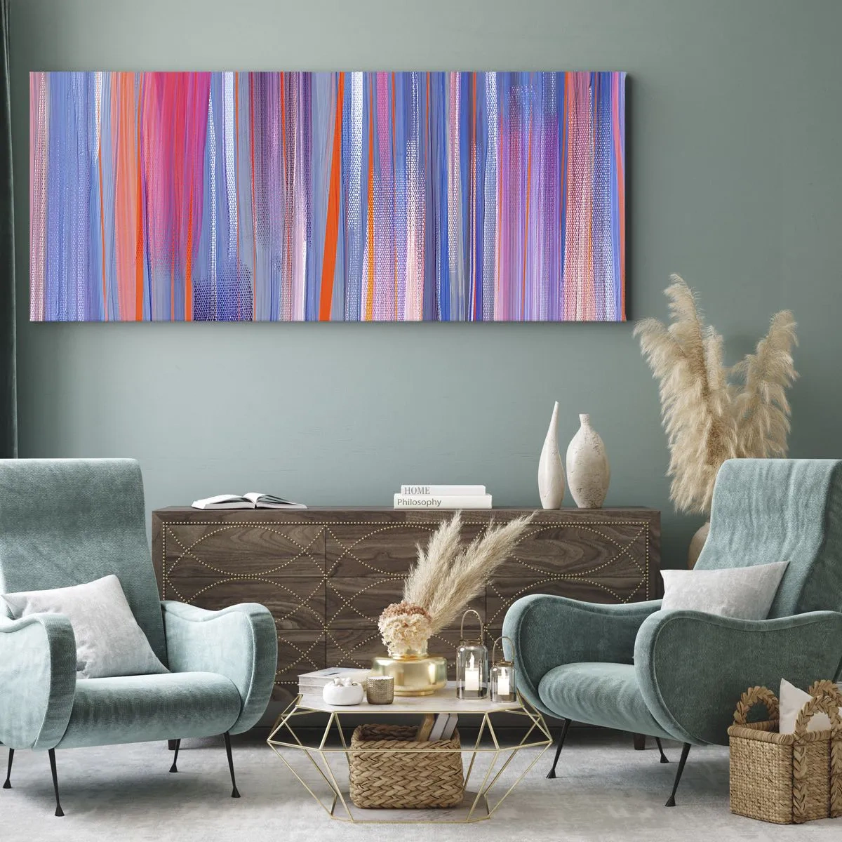 Schilderen op canvas - Opgang naar de regenboog - 140x50 cm