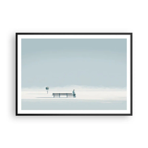 Poster in een zwarte lijst - Ja, ik wacht. - 100x70 cm