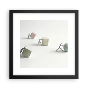 Poster in een zwarte lijst - Puur leven - 30x30 cm