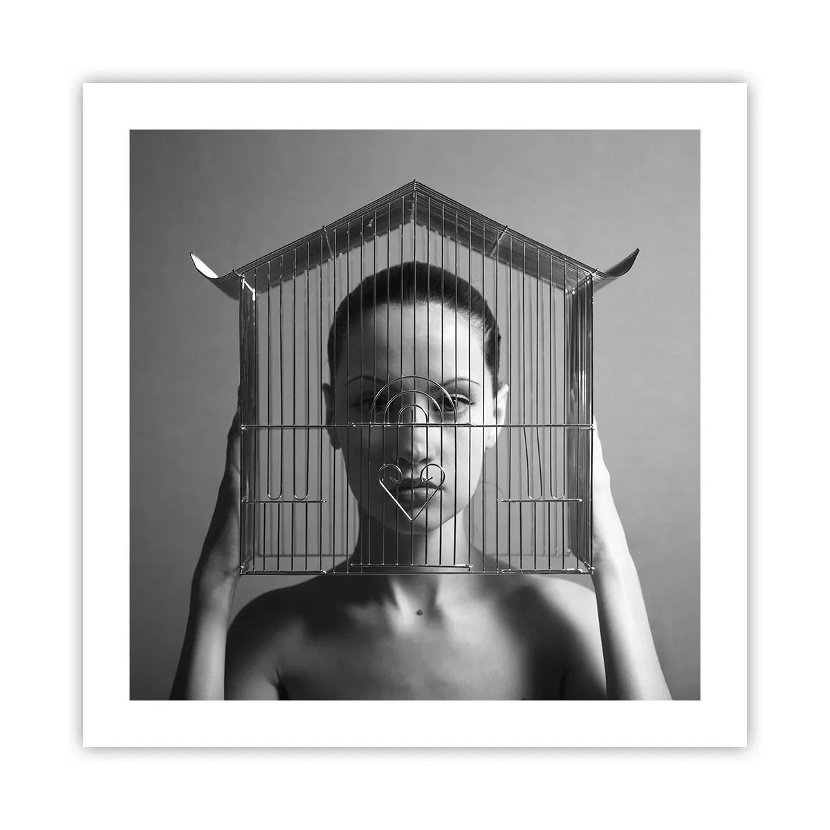 Poster - Een ietwat surrealistisch portret - 50x50 cm