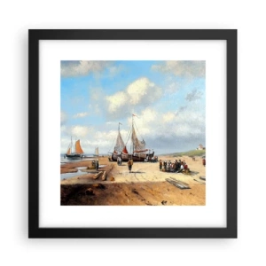 Poster in een zwarte lijst - Na een geslaagde vangst - 30x30 cm