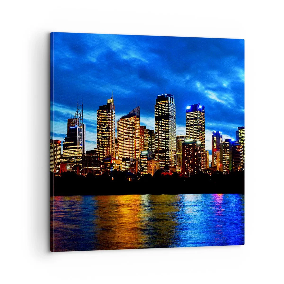 Schilderen op canvas - Een nacht van licht en kleuren - 60x60 cm
