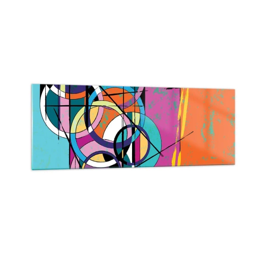 Schilderen op glas - Wiel voor wiel - 140x50 cm