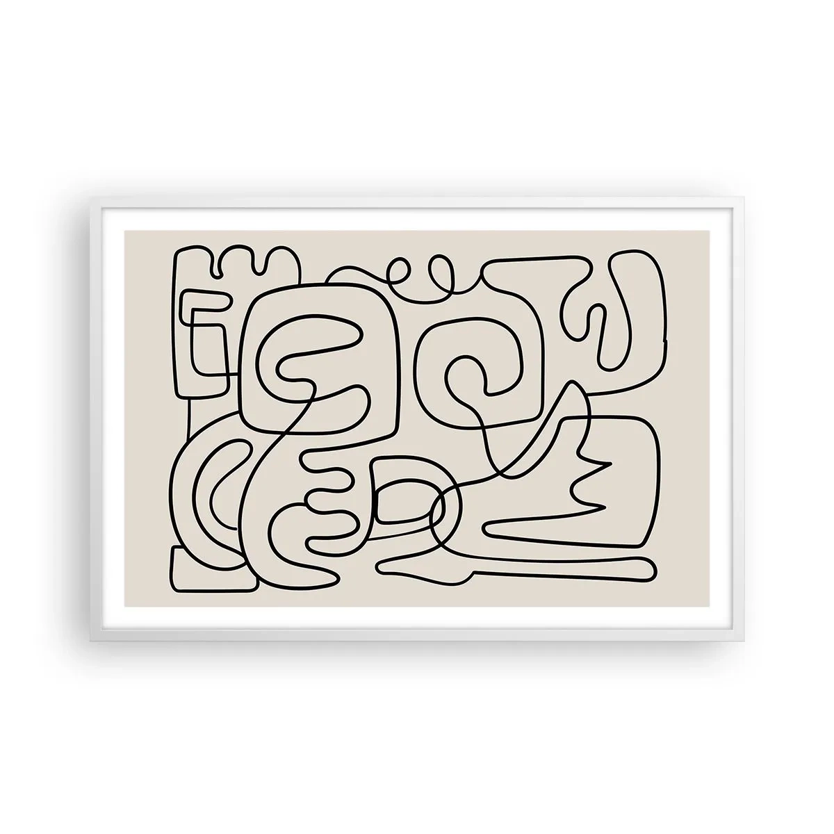 Poster in een witte lijst - Volg het pad - 91x61 cm