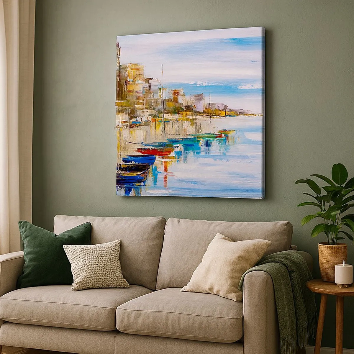 Schilderen op canvas - Een veelkleurig stedelijk toevluchtsoord - 30x30 cm