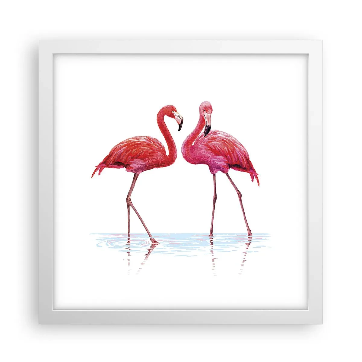 Poster in een witte lijst - Roze randez-vous - 30x30 cm