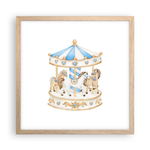 Een poster in een licht eiken lijst - Zoete jeugd - 40x40 cm