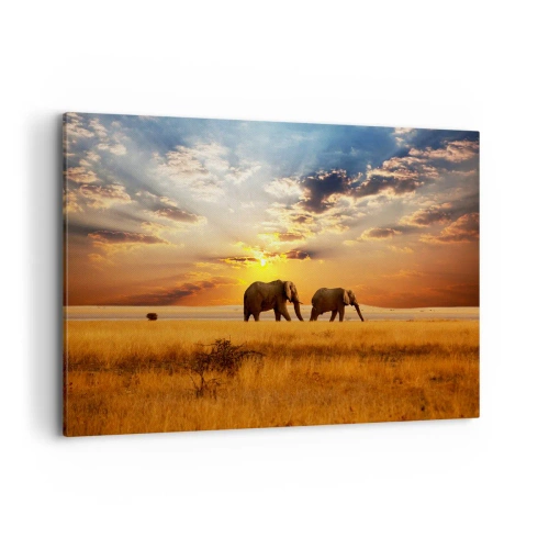 Schilderen op canvas - Familie wandeling - 120x80 cm
