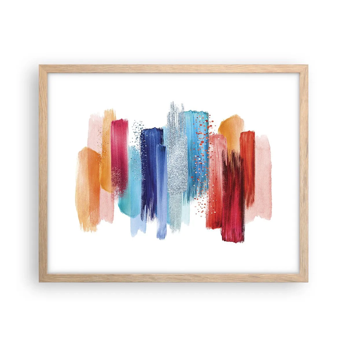 Een poster in een licht eiken lijst - Omhoog en omlaag - 50x40 cm