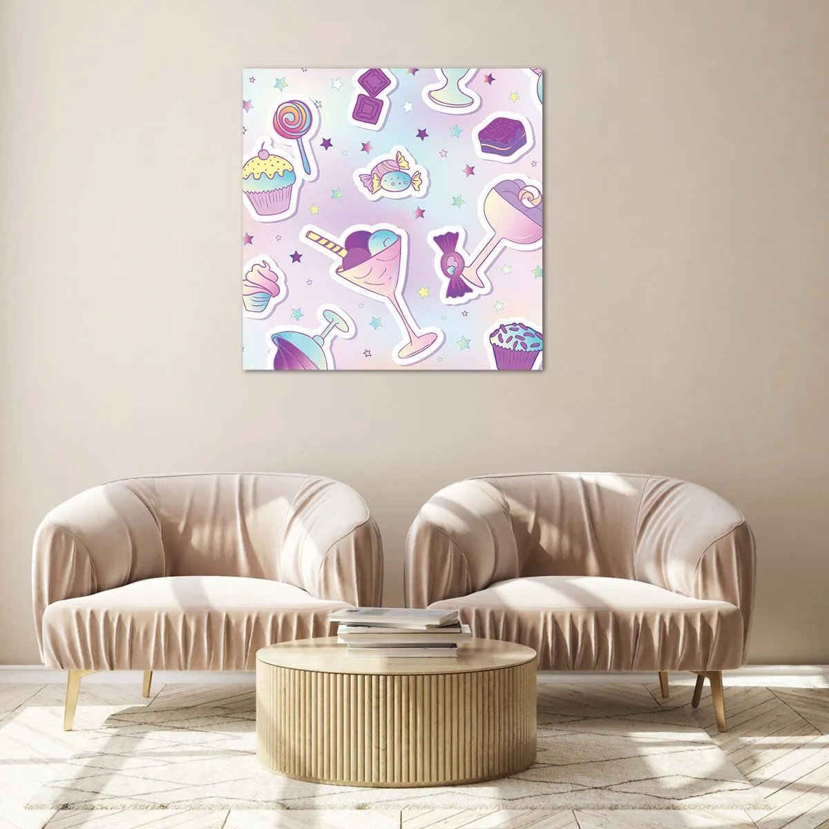 Schilderen op glas - Dat het elke dag een verjaardag zou zijn - 40x40 cm