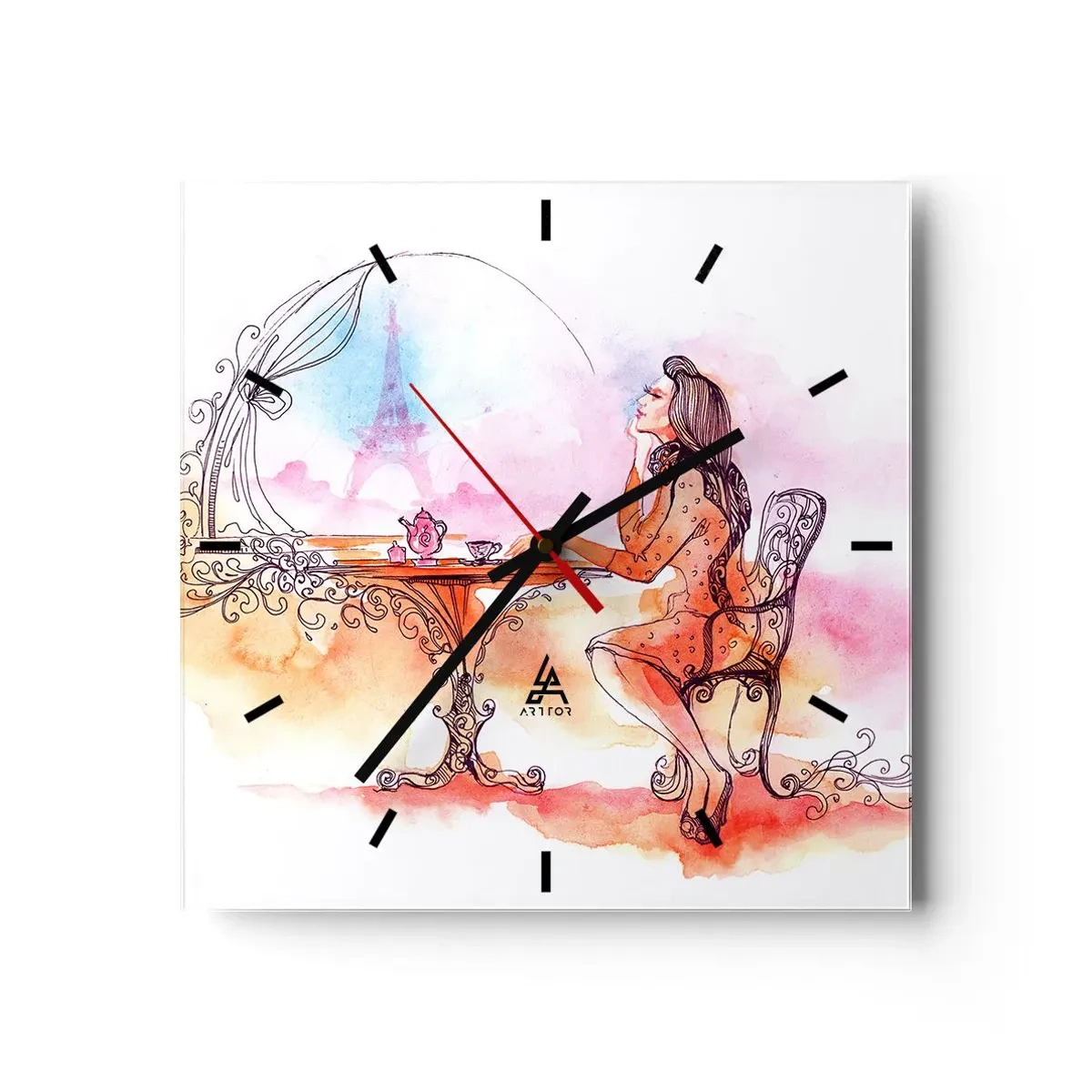 Wandklok - Klok - Parijse chic - 30x30 cm