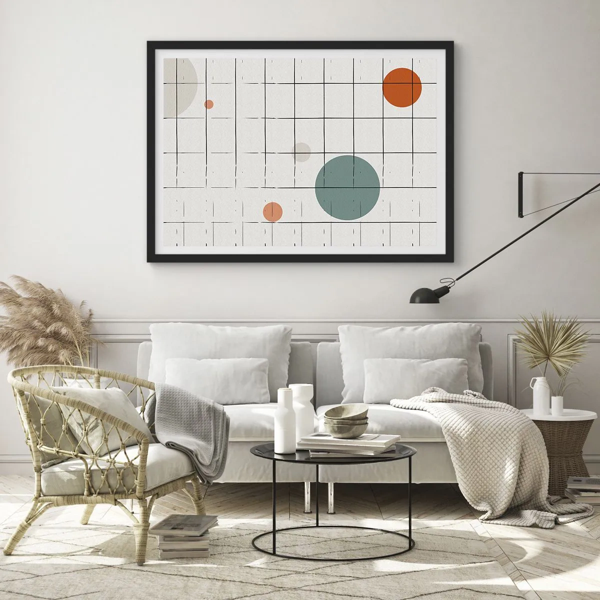 Poster in een zwarte lijst - Gevangen. Wij of zij? - 100x70 cm