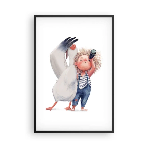 Poster in een zwarte lijst - Een geweldige reisroute - 61x91 cm