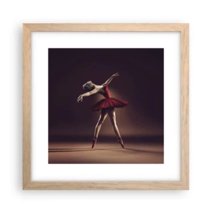 Een poster in een licht eiken lijst - Een prima ballerina - 30x30 cm