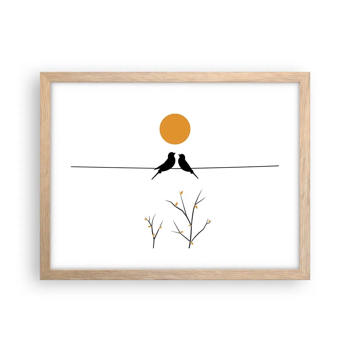 Een poster in een licht eiken lijst - Nachtegalen avond - 40x30 cm
