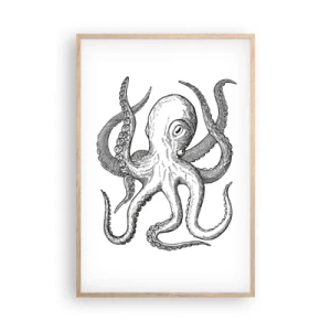 Een poster in een licht eiken lijst - Dansend met de golven - 61x91 cm