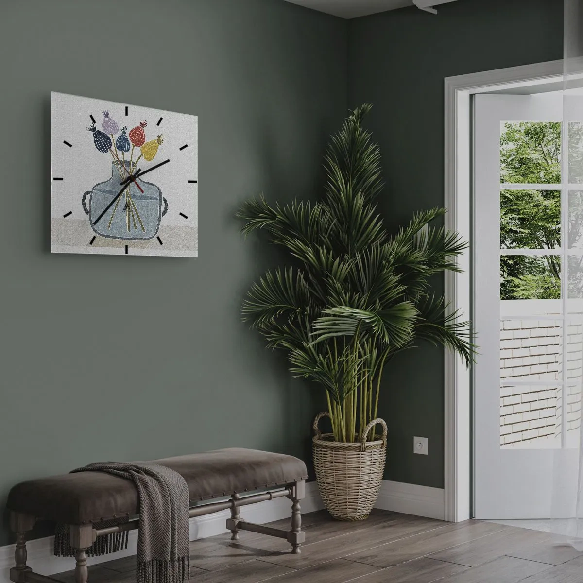 Wandklok - Klok - Alsof hij met maanzaad heeft gezaaid - 40x40 cm