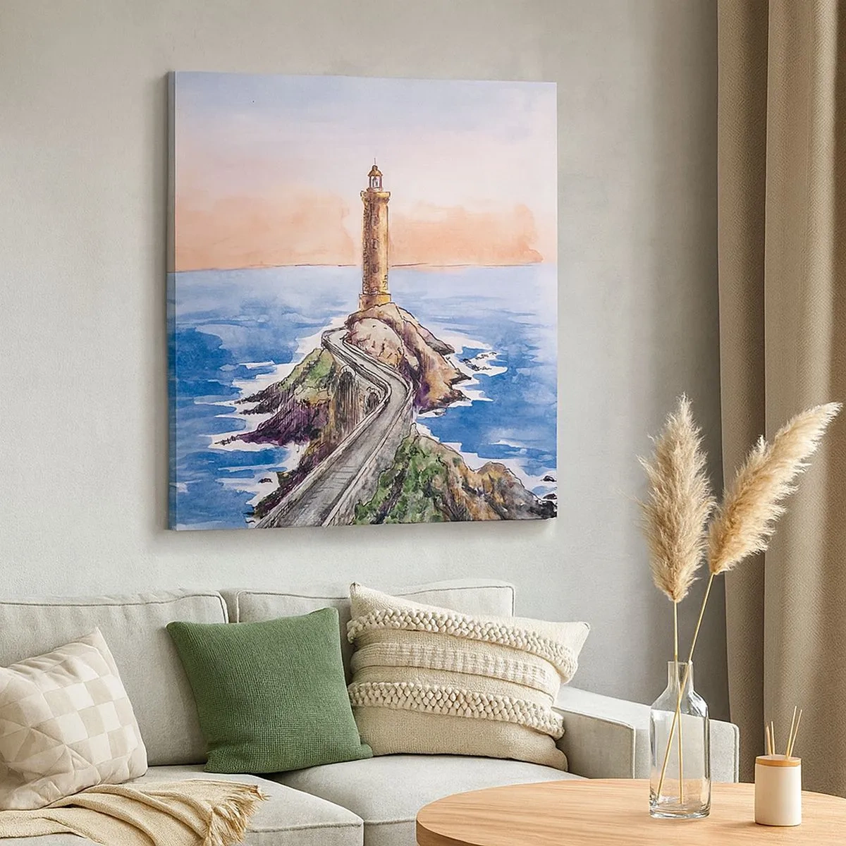 Schilderen op canvas - Kijkend naar de zee - 30x30 cm