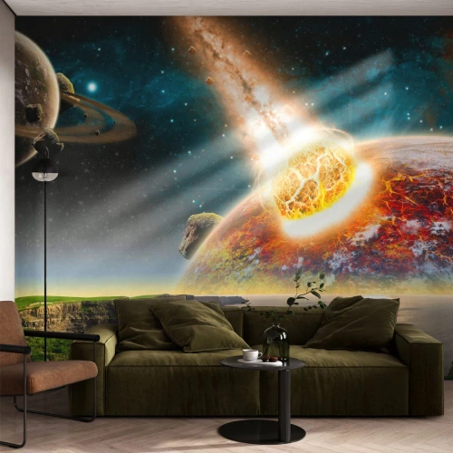 Fotobehang Premium Sand - Kosmisch drama - Abstractie, Landschap, Kosmos - 350x256 cm